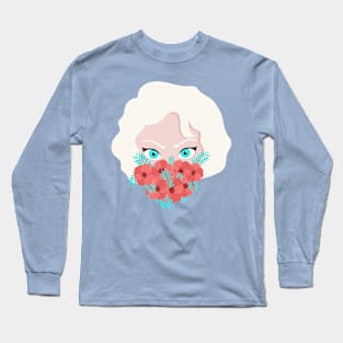 International Women's Day. The woman in the flower mask. Long Sleeve T-Shirt